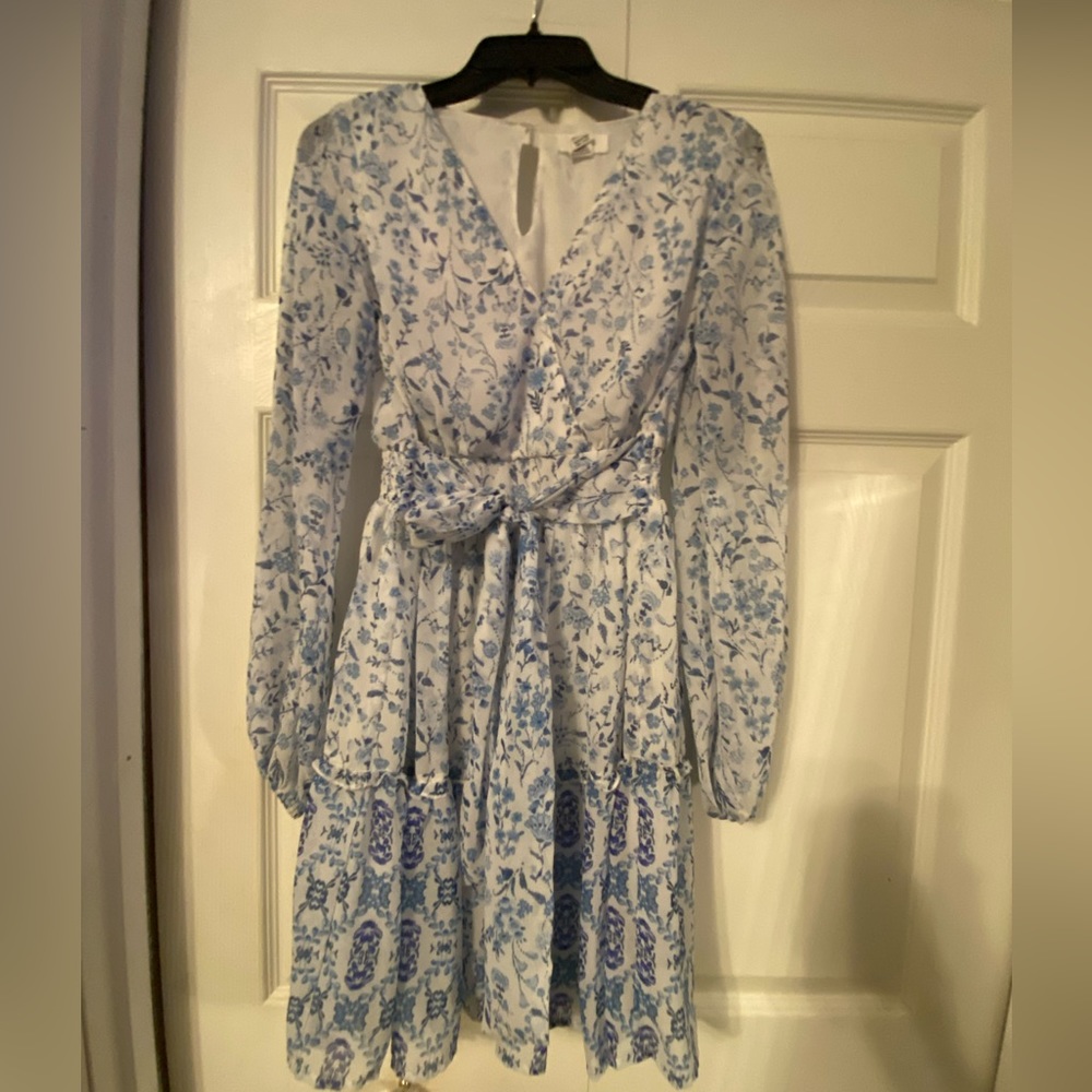 -floral tie dress